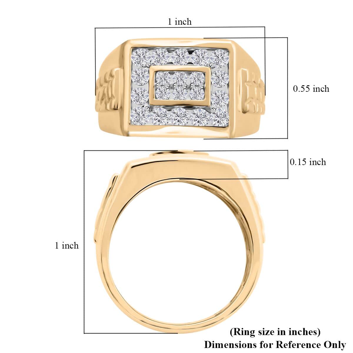 10K Yellow Gold Diamond G-H I2-I3 Men's Ring (Size 10.0) 6.50 Grams 1.00 ctw image number 5