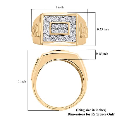 10K Yellow Gold Diamond G-H I2-I3 Men's Ring (Size 10.0) 6.50 Grams 1.00 ctw