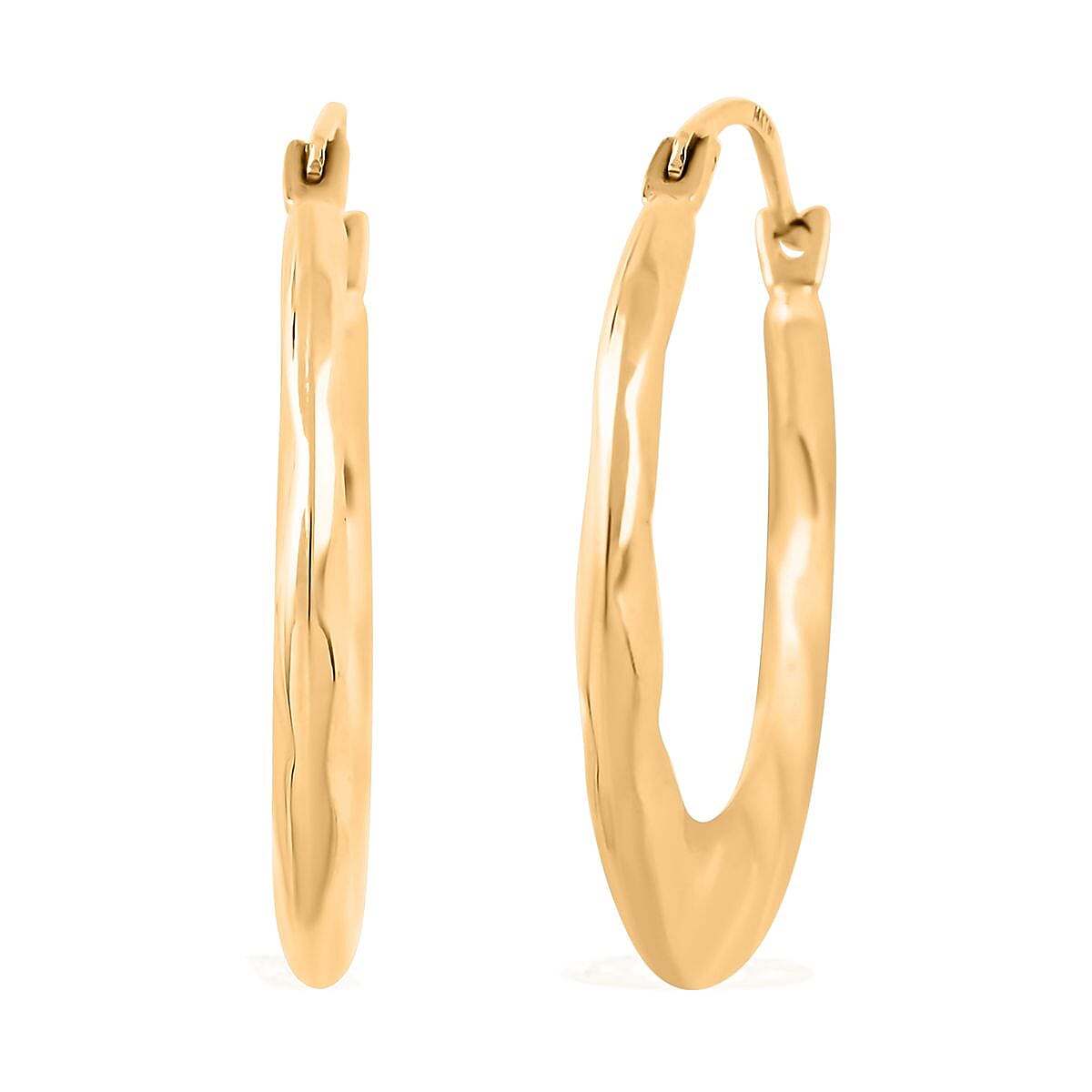 Buy 14K Yellow Gold Polished Swirl Hoop Earrings at ShopLC.