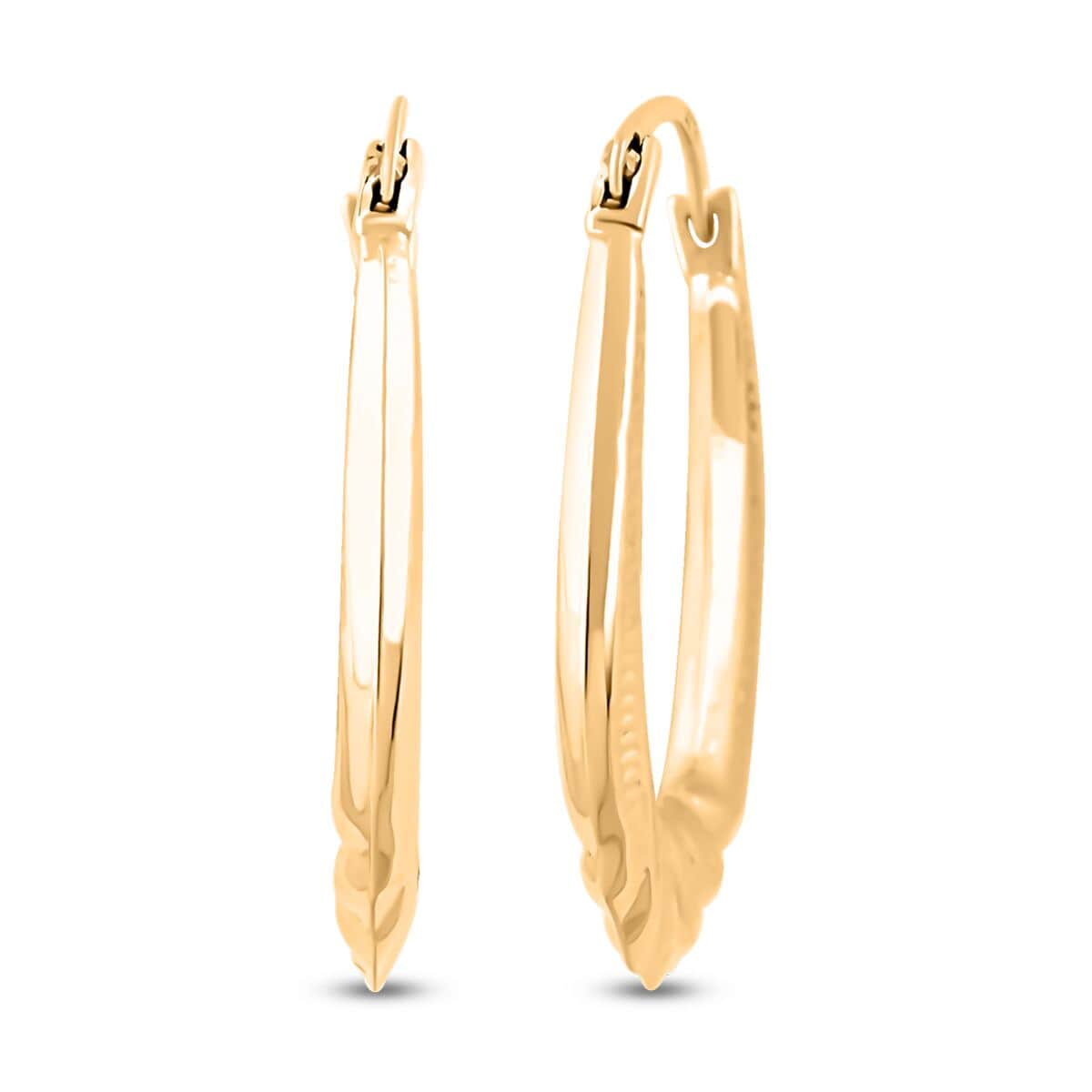 14K Yellow Gold Twisted Hoop Earrings image number 0