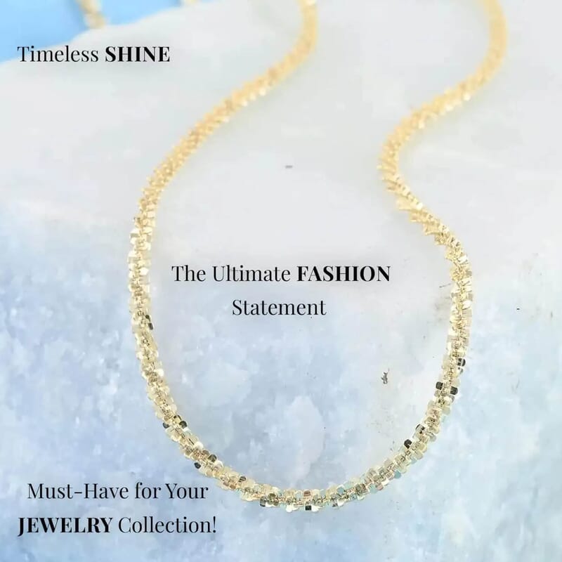 14K Yellow Gold Sparkle Chain Necklace, 22 Inch Chain Necklace, Gold Necklace, Gold Jewelry  1.50 mm 3.50 Grams