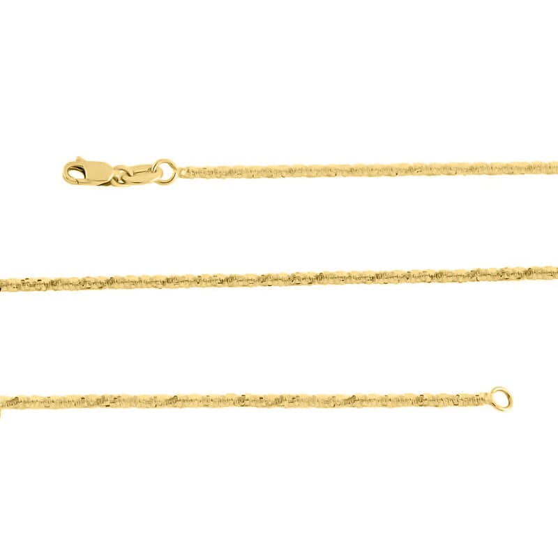 14K Yellow Gold Sparkle Chain Necklace, 22 Inch Chain Necklace, Gold Necklace, Gold Jewelry  1.50 mm 3.50 Grams