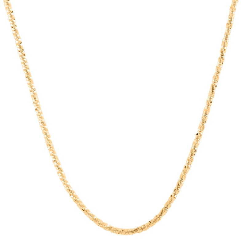 14K Yellow Gold 1.50mm Sparkle Chain Necklace 24 Inches 2.30 Grams