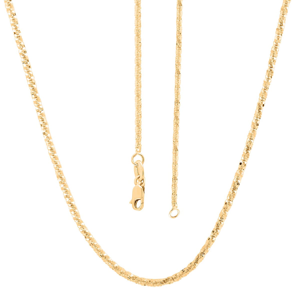 14K Yellow Gold 1.50mm Sparkle Chain Necklace 24 Inches 2.30 Grams image number 2