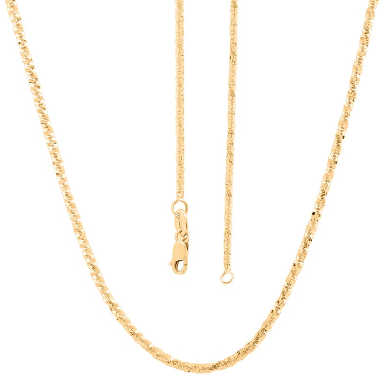 14K Yellow Gold 1.50mm Sparkle Chain Necklace 24 Inches 2.30 Grams