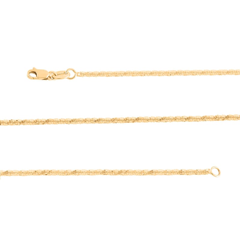 14K Yellow Gold 1.50mm Sparkle Chain Necklace 24 Inches 2.30 Grams
