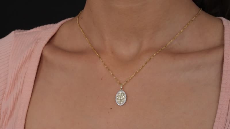 Luxoro 10K Yellow Gold Moissanite Nugget Texture Pendant 0.15 ctw