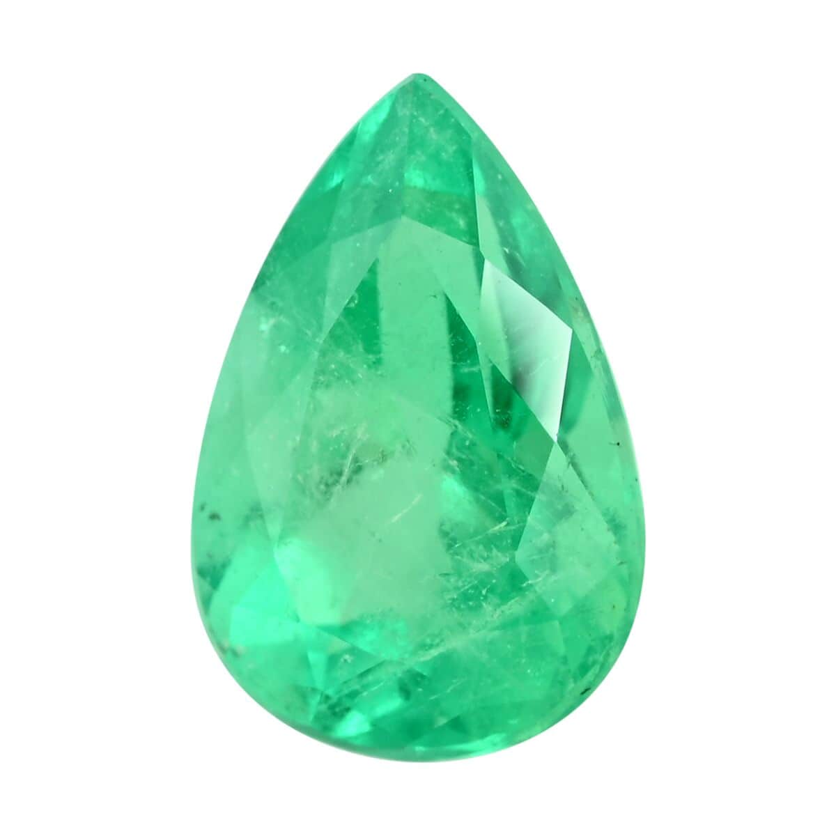 Certified & Appraised AAAA Boyaca Colombian Emerald (Pear Free Size) 2.00 ctw image number 0