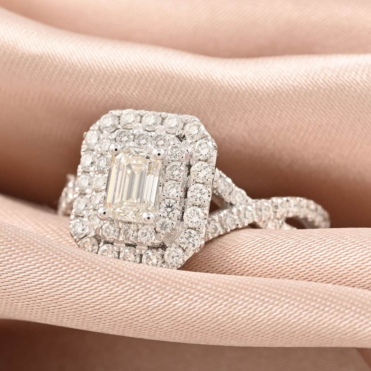 Modani 950 Platinum Diamond E-F VS Ring (Size 10.0) 7 Grams 1.30 ctw image number 1