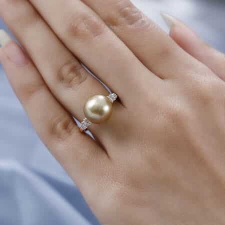 Buy South Sea Pearl and Multi-Tourmaline Floral Ring in Vermeil