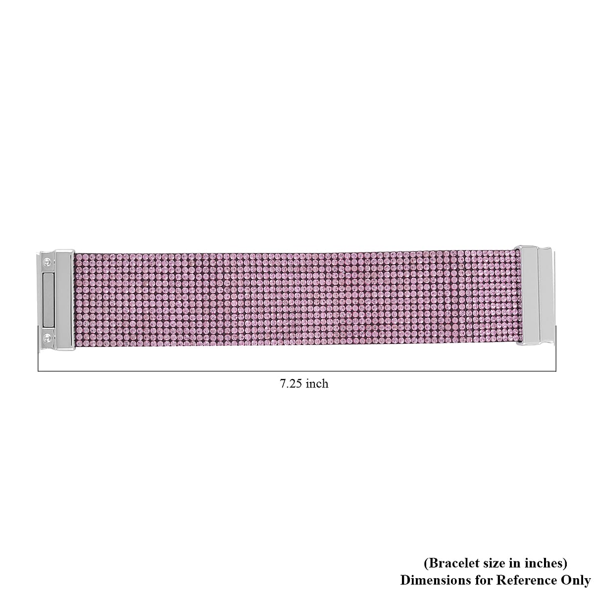 Pink Austrian Crystal Bracelet in Silvertone (7.50 In) image number 4