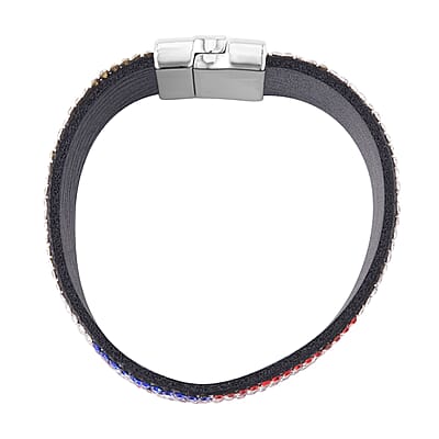 Multi Color Austrian Crystal Bracelet in Silvertone (7.25 In)