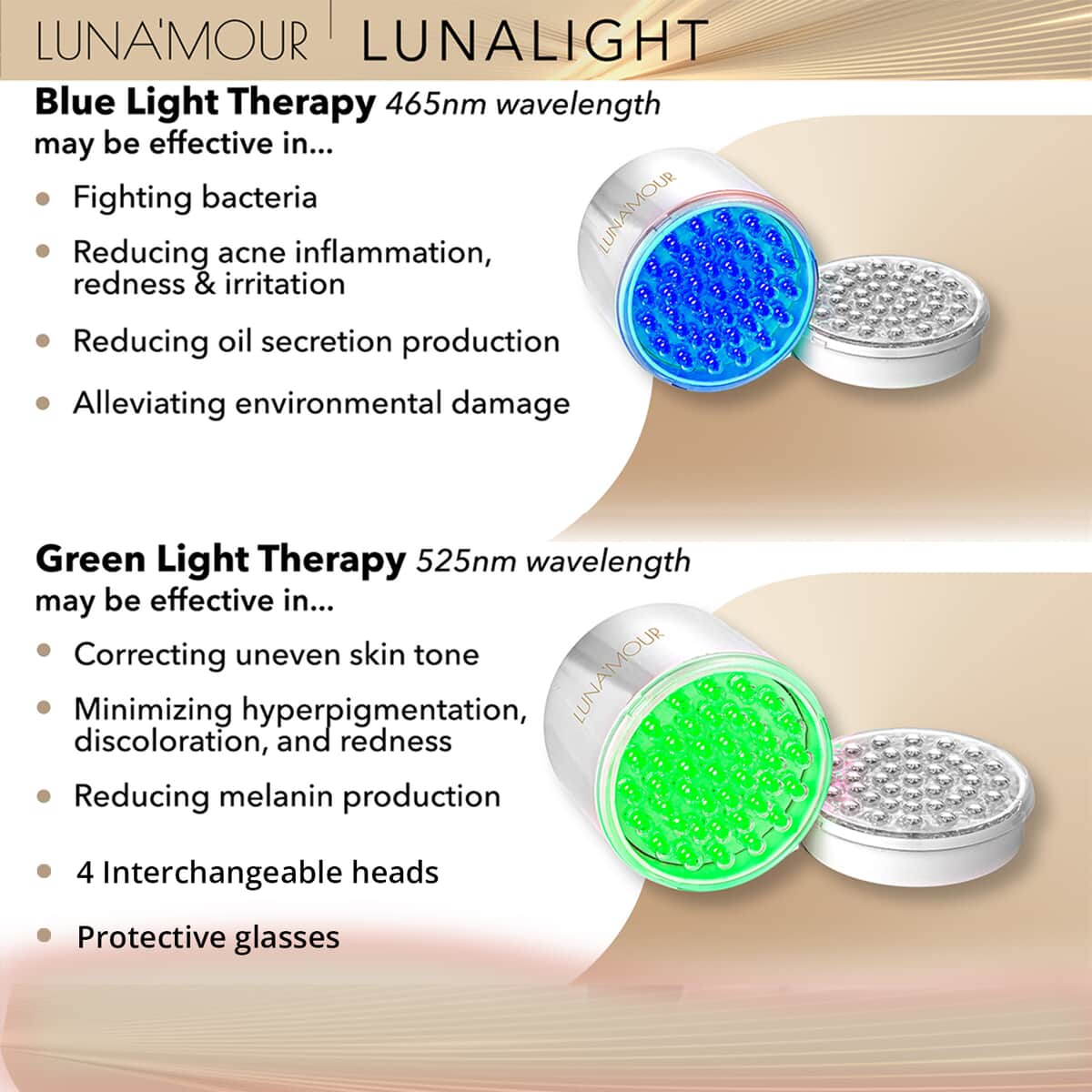 LunaMour LunaLight Ultimate Radiance LED Light Therapy Device (lifetime warranty) image number 1