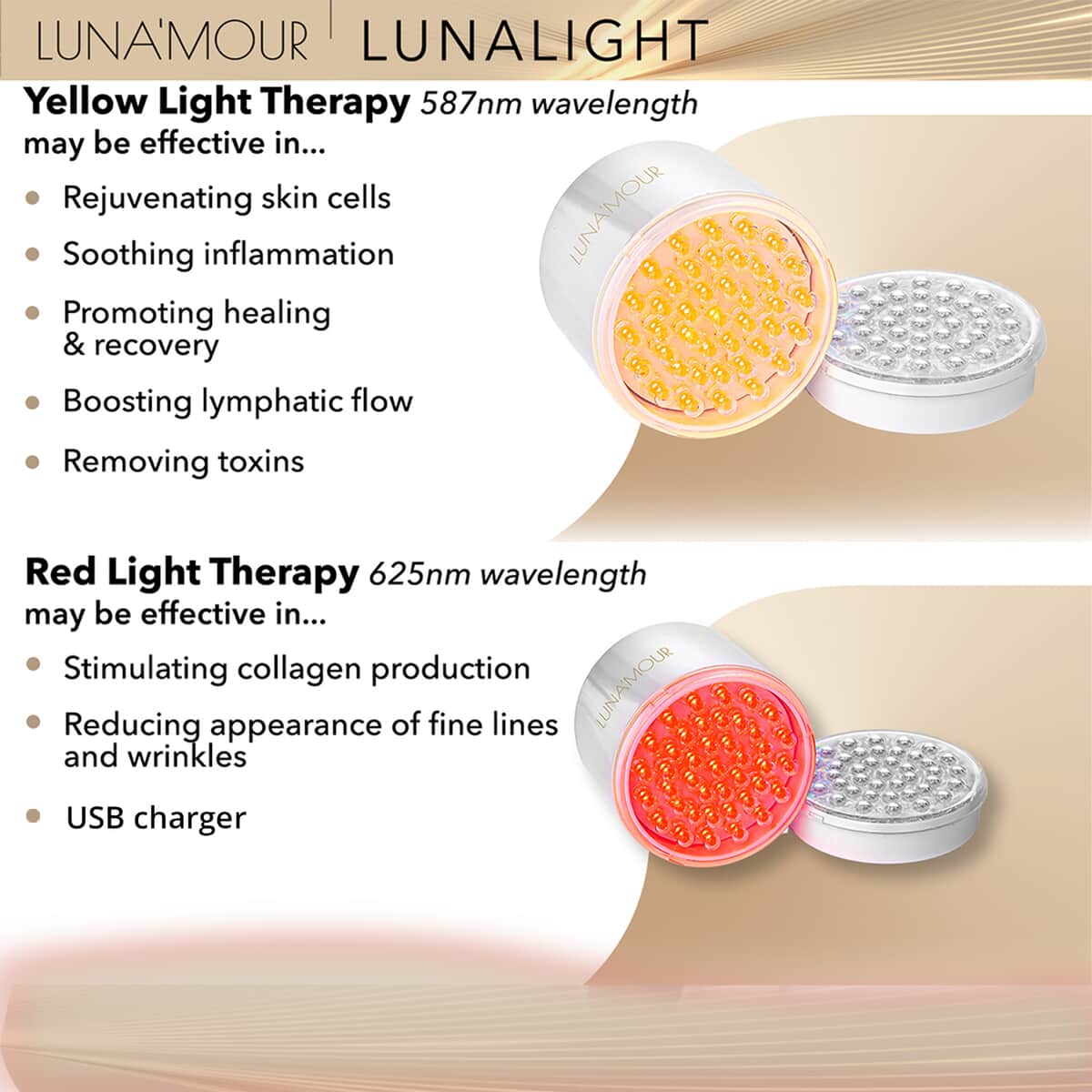 LunaMour LunaLight Ultimate Radiance LED Light Therapy Device (lifetime warranty) image number 2