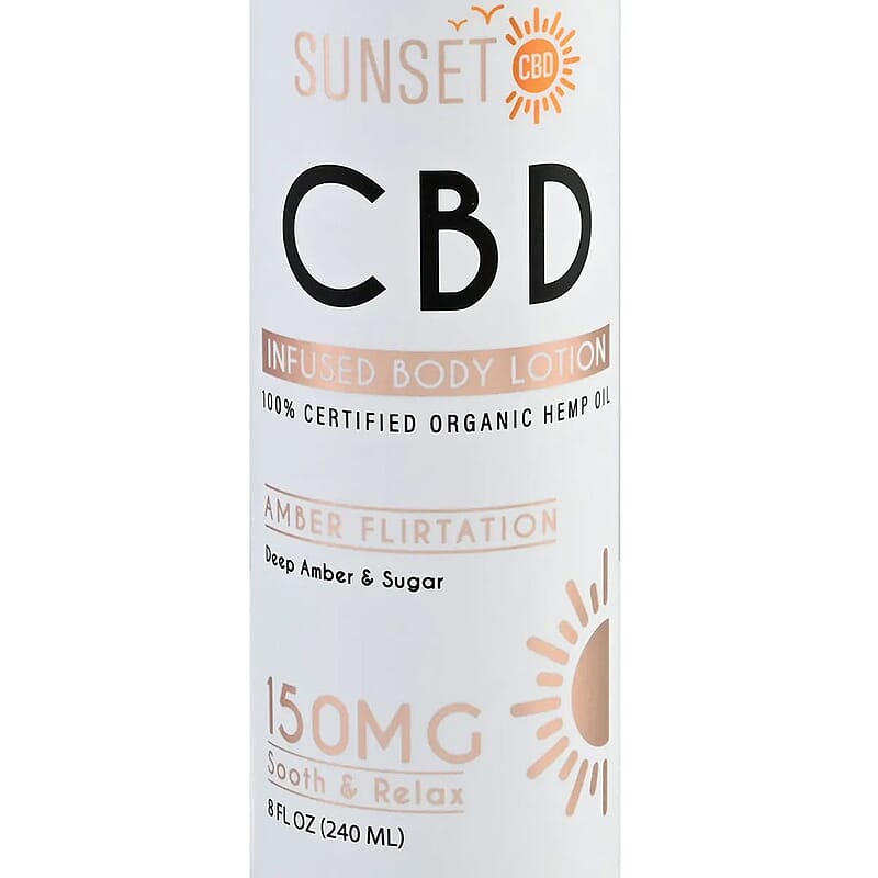 Sunset CBD Infused Lotion 150MG - Amber Flirtation (Deep Amber & Sugar)
