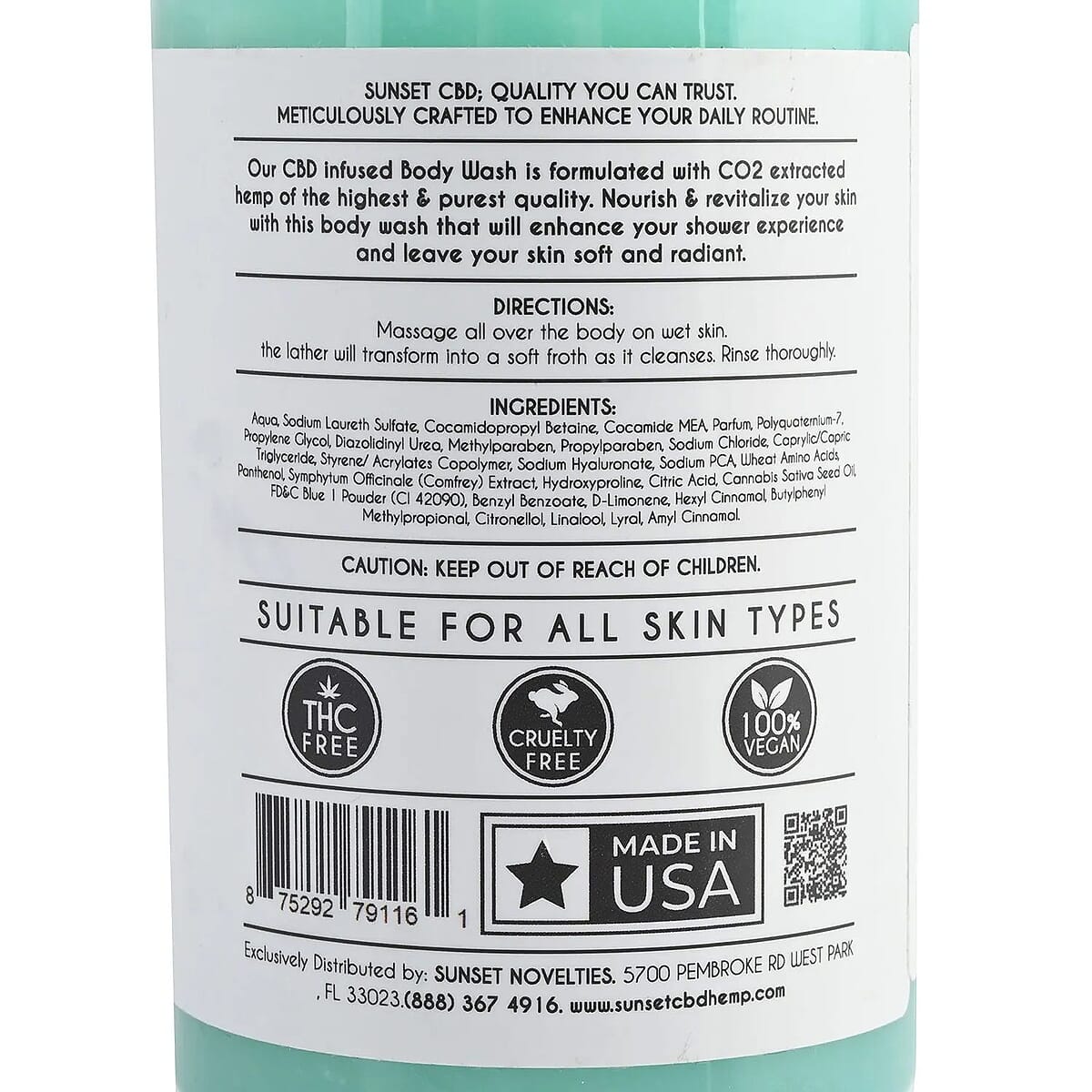 Sunset CBD Infused Body Wash 100MG - Amore Forever (Apple Blossom & Ylang Ylang) image number 4
