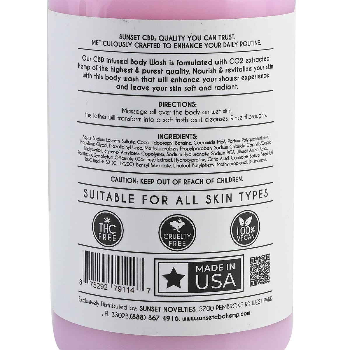 Sunset CBD Infused Body Wash 100MG - Champagne Seduction (Plum & Freesia) image number 1