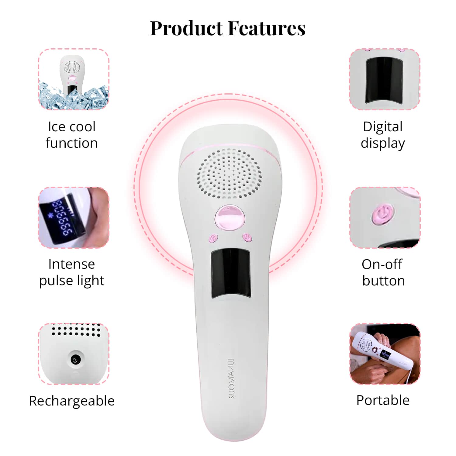 Luna Mour ICE Cool IPL Hair Removal Device Photofacial