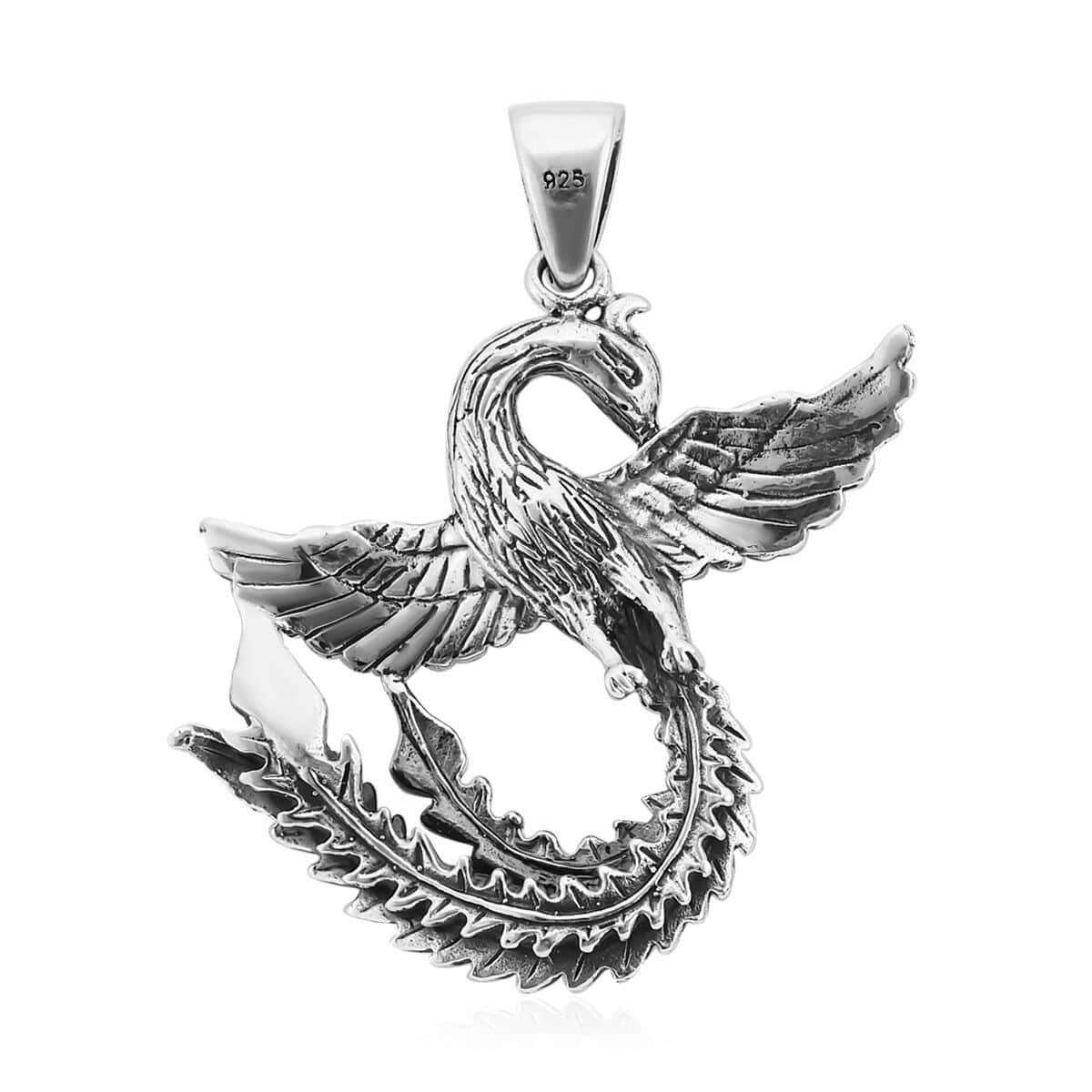 Bali Legacy Sterling Silver Phoenix Pendant 12 Grams image number 4