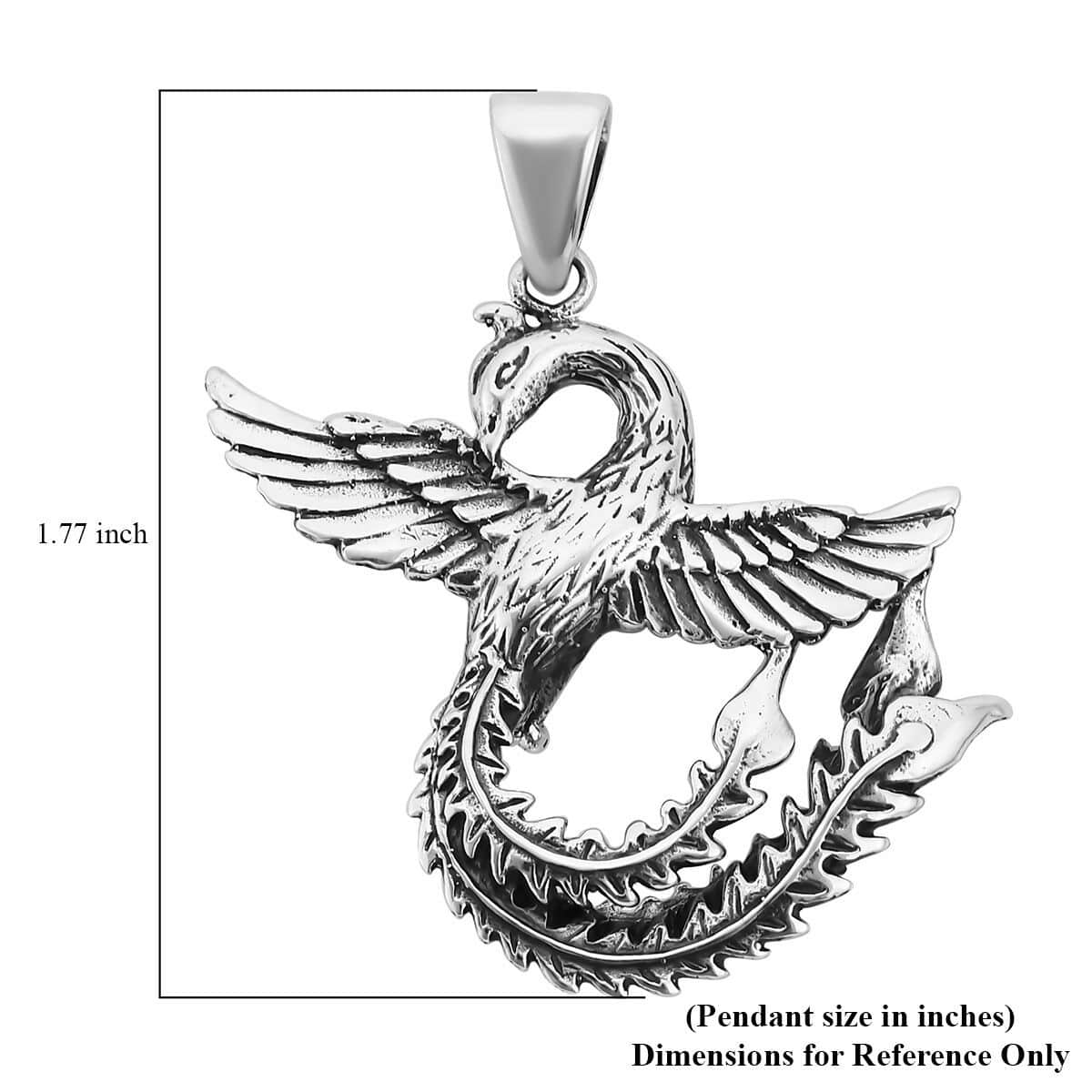 Bali Legacy Sterling Silver Phoenix Pendant 12 Grams image number 5