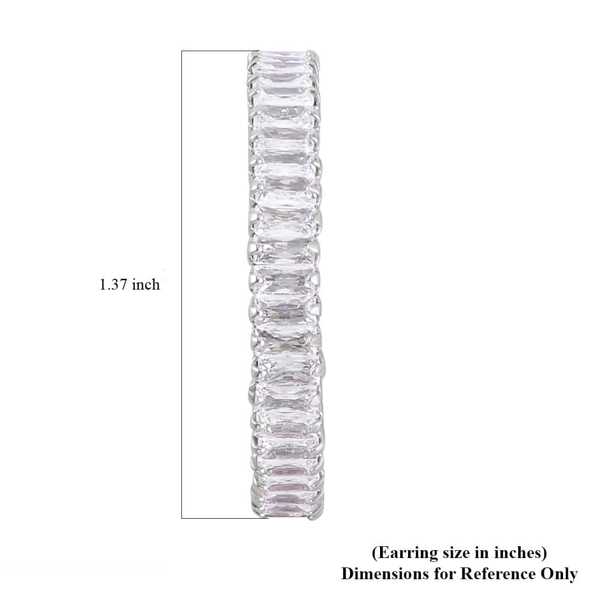 Simulated Diamond Hoop Earrings in Silvertone image number 4