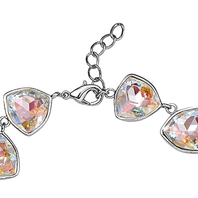 Aurora Borealis Austrian Crystal Bracelet in Silvertone (7.0-8.50In)