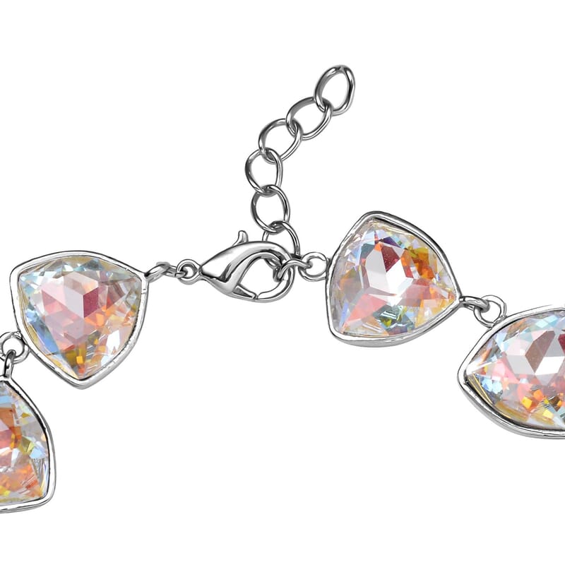 Aurora Borealis Austrian Crystal Bracelet in Silvertone (7.0-8.50In)