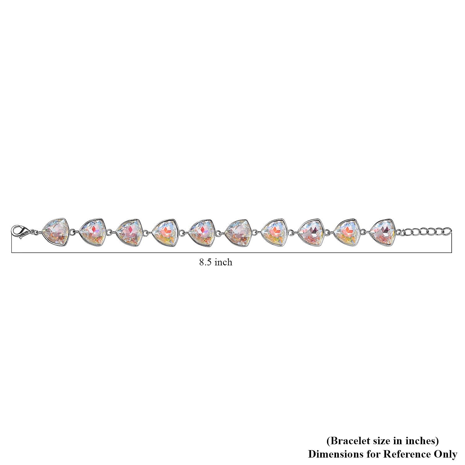 Aurora Borealis Austrian Crystal Bracelet in Silvertone (7.0-8.50In)