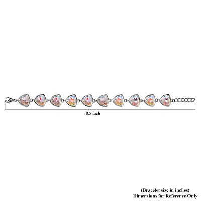 Aurora Borealis Austrian Crystal Bracelet in Silvertone (7.0-8.50In)