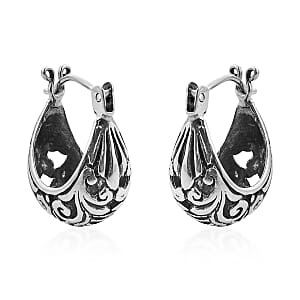 Bali Legacy Sterling Silver Hoop Earrings 5.25 Grams