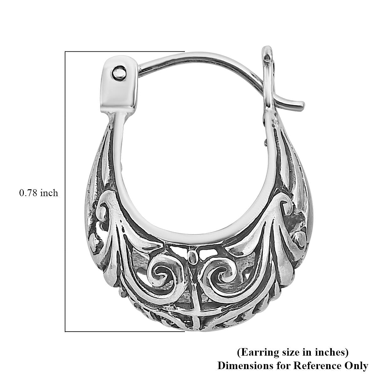 Bali Legacy Sterling Silver Hoop Earrings 5.25 Grams