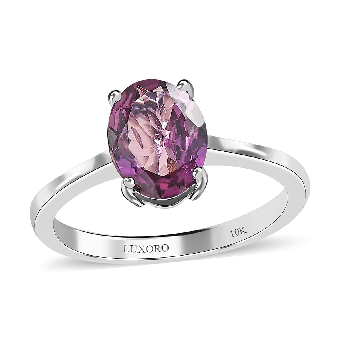 Luxoro 10K White Gold Premium Narsipatnam Purple Spinel Solitaire Ring 2.50 ctw image number 0