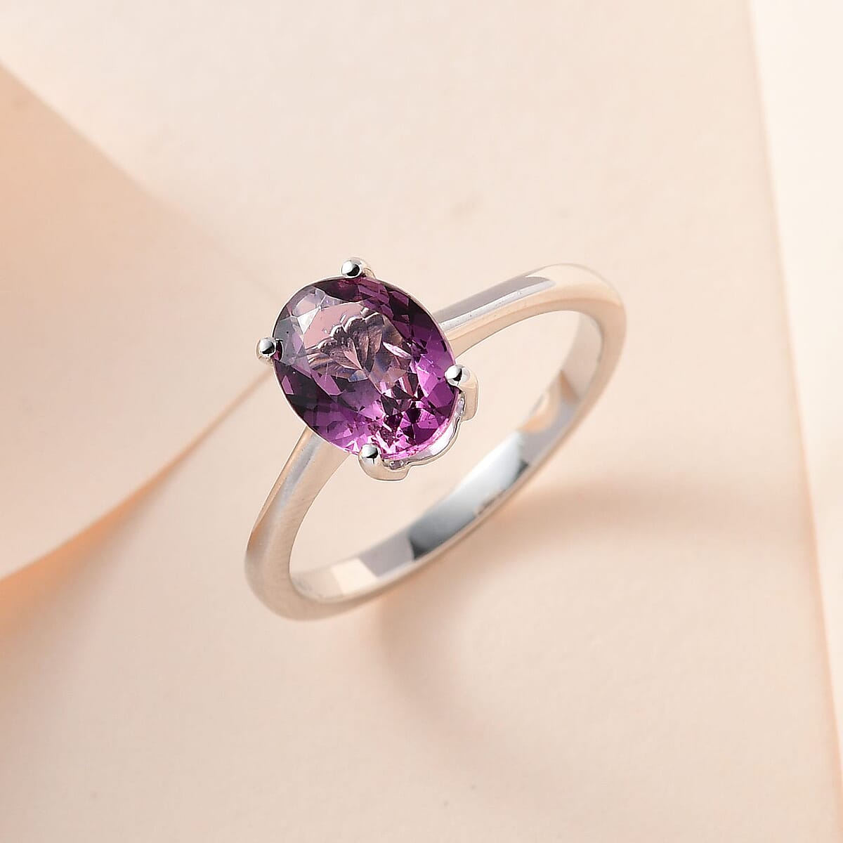 Luxoro 10K White Gold Premium Narsipatnam Purple Spinel Solitaire Ring 2.50 ctw image number 1
