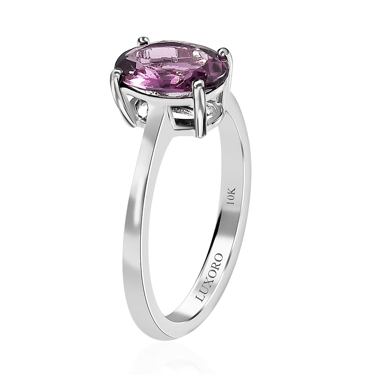 Luxoro 10K White Gold Premium Narsipatnam Purple Spinel Solitaire Ring 2.50 ctw image number 3