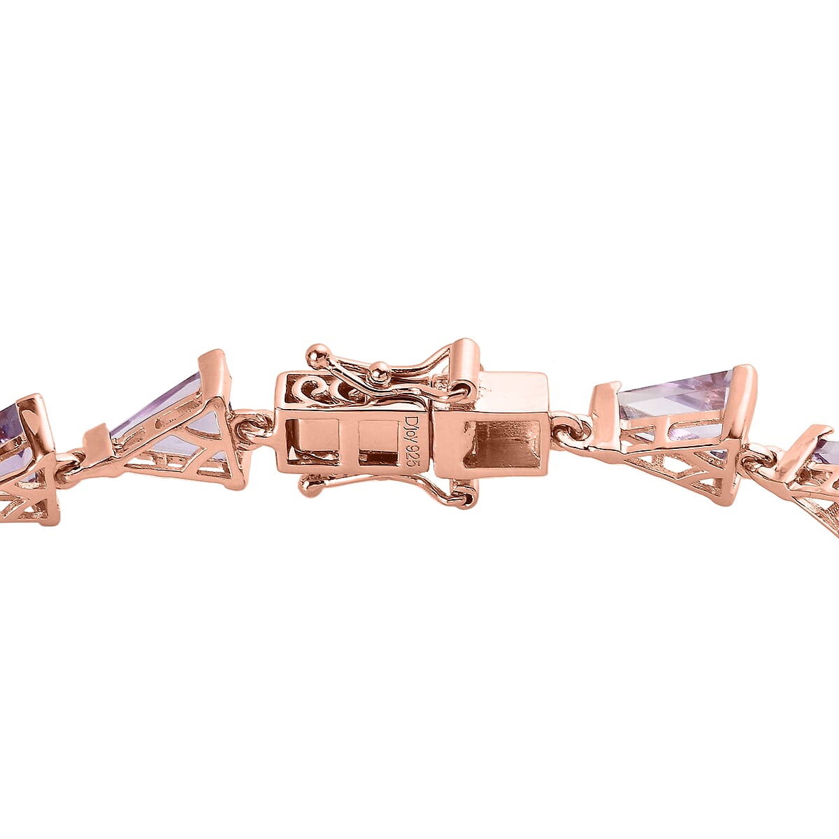 AAA Rose De France Amethyst Bracelet in Vermeil Rose Gold Over Sterling Silver (6.50 In) 13.15 ctw image number 3