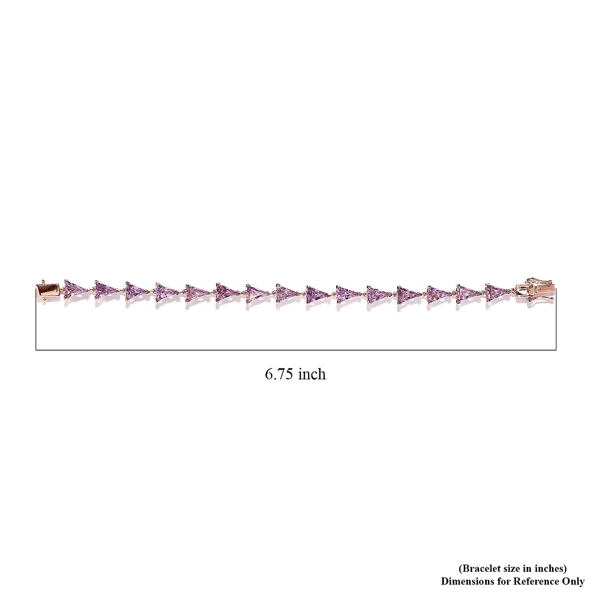 AAA Rose De France Amethyst Bracelet in Vermeil Rose Gold Over Sterling Silver (6.50 In) 13.15 ctw image number 4