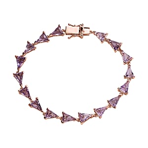 AAA Rose De France Amethyst Bracelet in Vermeil Rose Gold Over Sterling Silver (8.00 In) 16.00 ctw