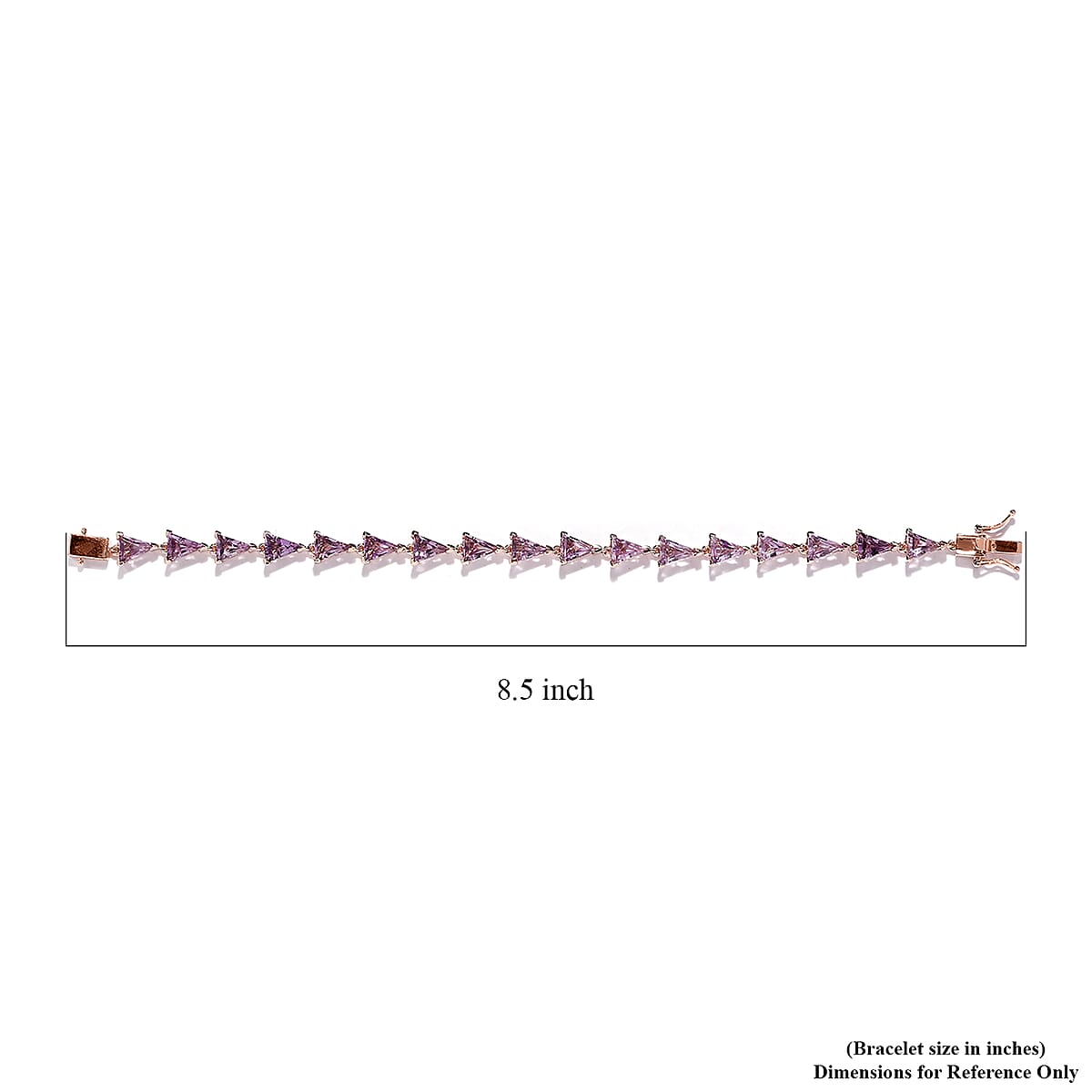 AAA Rose De France Amethyst Bracelet in Vermeil Rose Gold Over Sterling Silver (8.00 In) 16.00 ctw image number 4