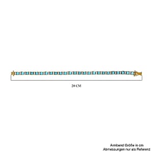 Sleeping Beauty Turquoise and White Zircon 9.00 ctw Cluster Bracelet in 14K Yellow Gold Over Sterling Silver (7.5 In) (16.38 g)