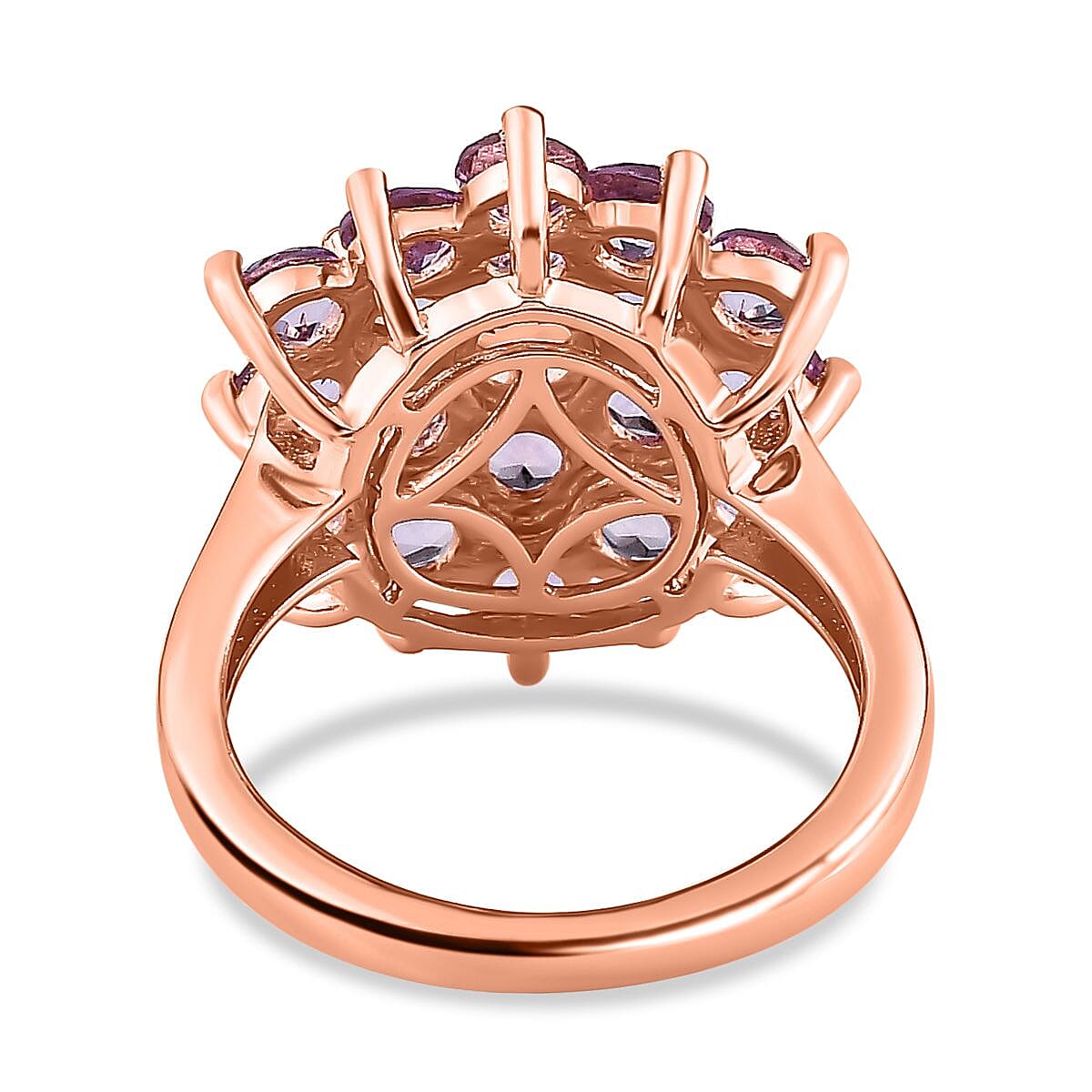Rose De France Amethyst 3.35 ctw Ring in 14K RG Over Sterling Silver (Size 10.0)