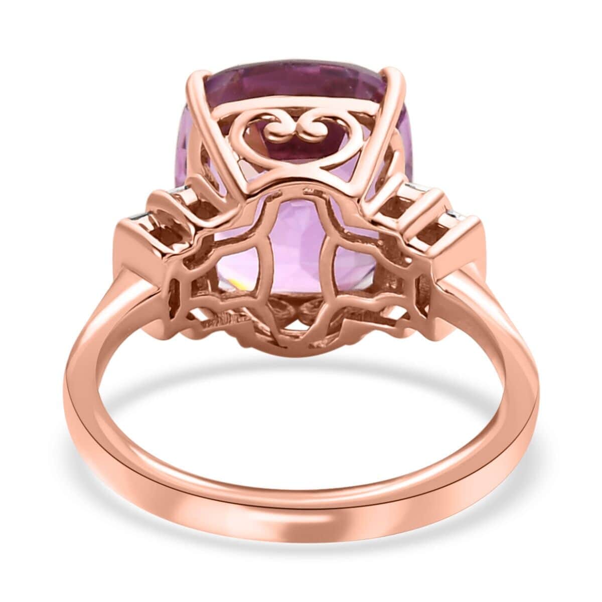 Luxoro 10K Rose Gold AAA Patroke Kunzite, Diamond (0.20 cts) Ring (Size 7.0) 6.75 ctw image number 4