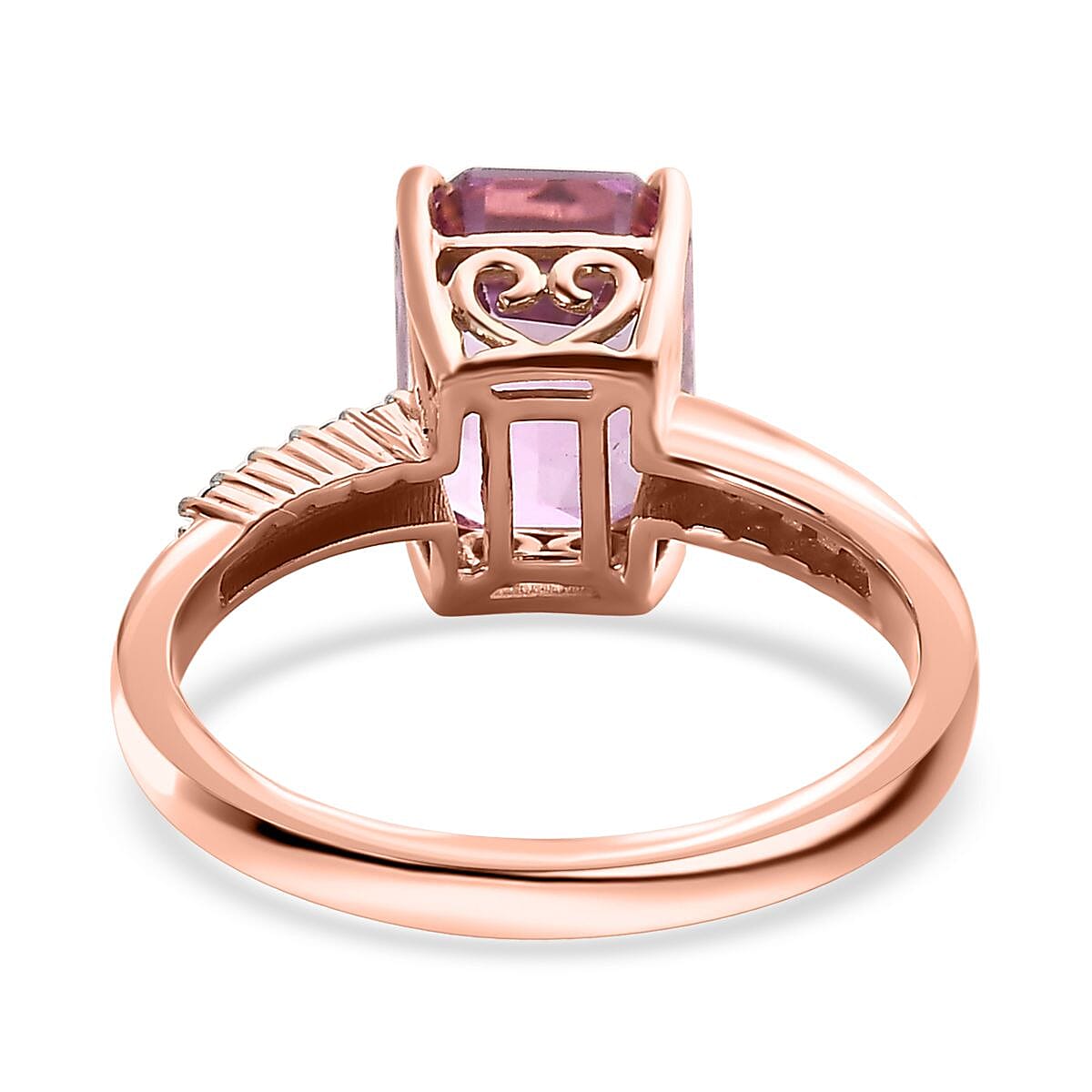 Luxoro 14K Rose Gold AAA Patroke Kunzite, Diamond (G-H, I3) Ring (Size 10.0) 4.50 ctw image number 4