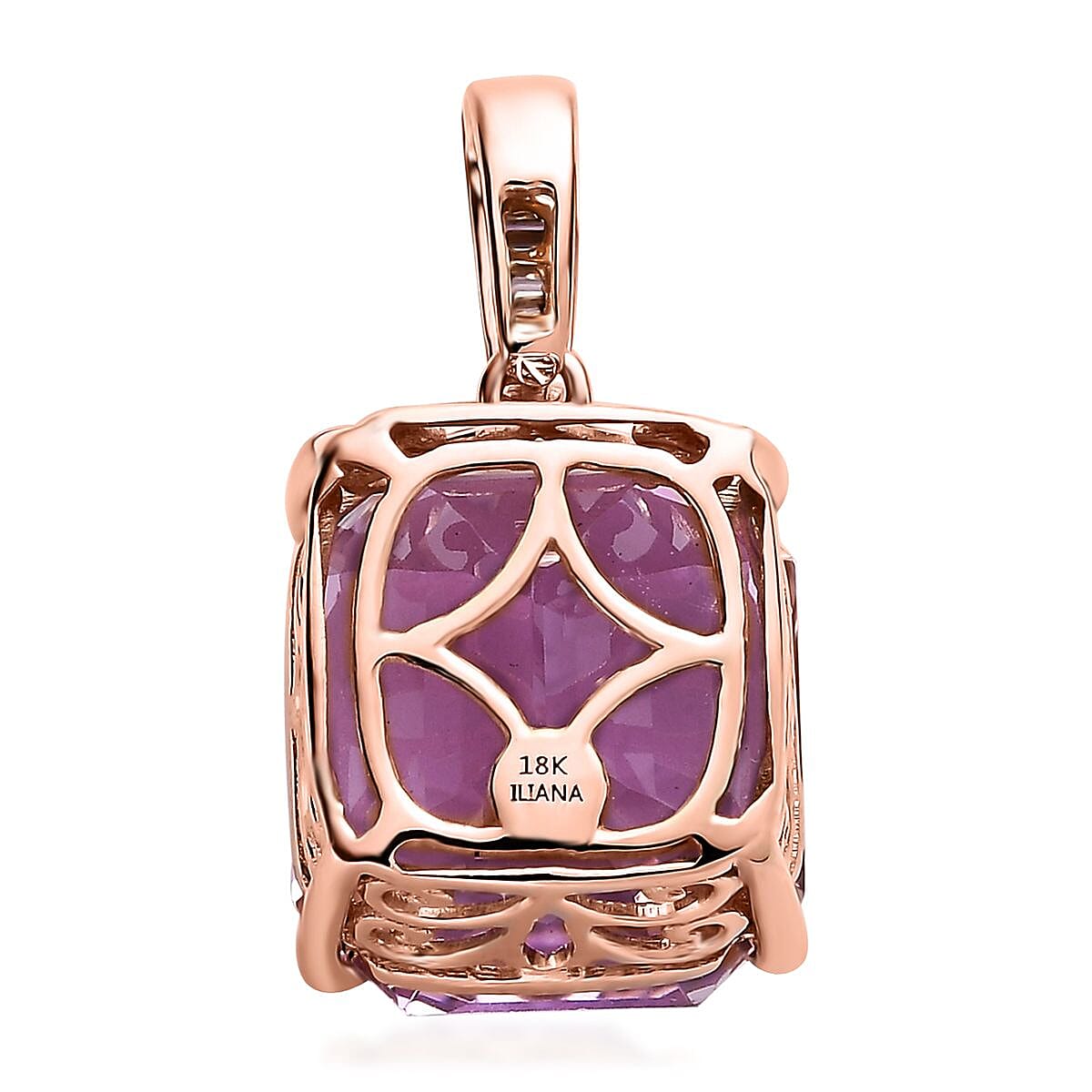 Iliana 18K Rose Gold AAAA Patroke Kunzite, Diamond (G-H, SI) Pendant 14.60 ctw image number 4
