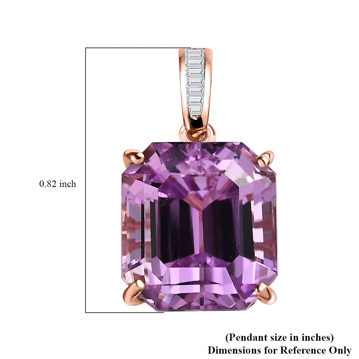 Iliana 18K Rose Gold AAAA Patroke Kunzite, Diamond (G-H, SI) Pendant 14.60 ctw image number 5
