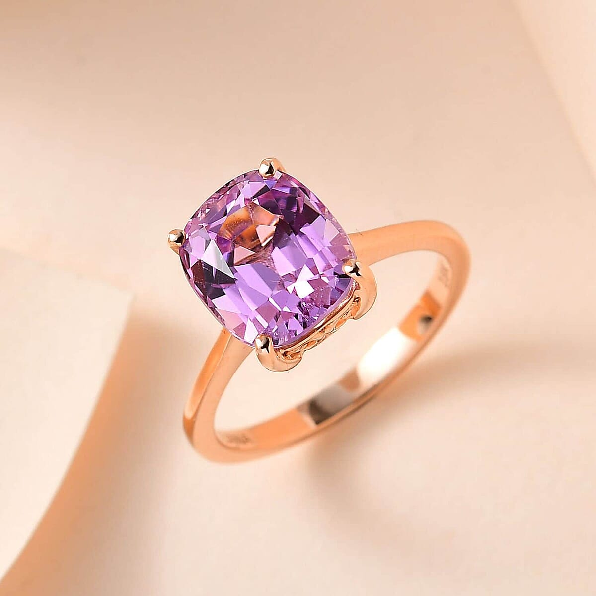 Iliana 18K Rose Gold AAA Patroke Kunzite Solitaire Ring (Size 6.0) 4.50 ctw image number 1