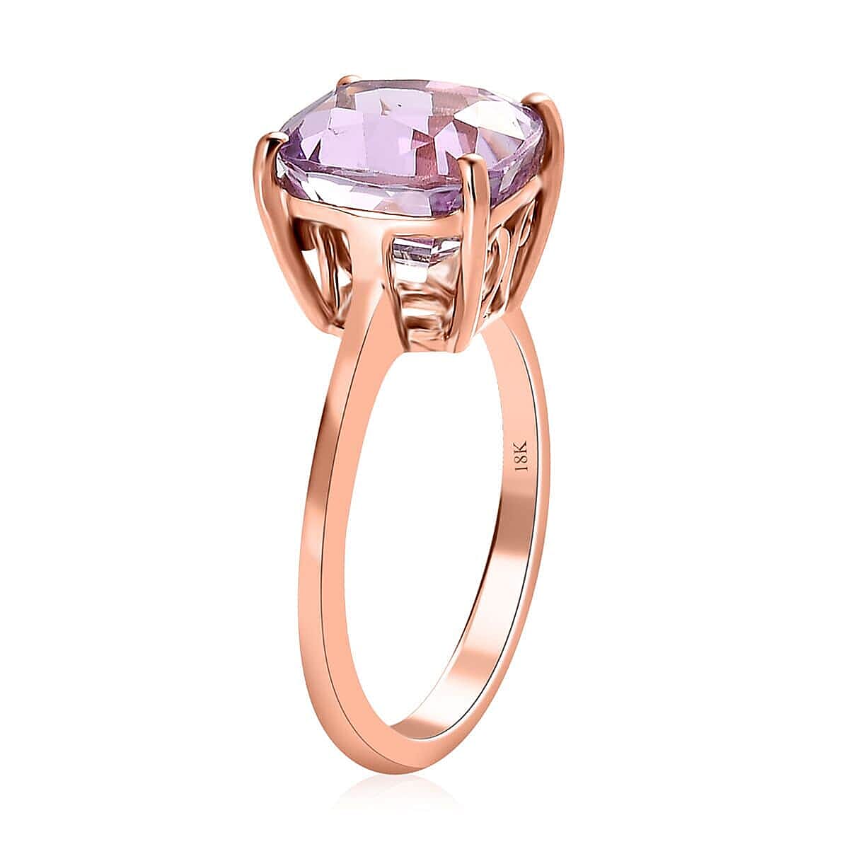 Iliana 18K Rose Gold AAA Patroke Kunzite Solitaire Ring (Size 6.0) 4.50 ctw image number 3