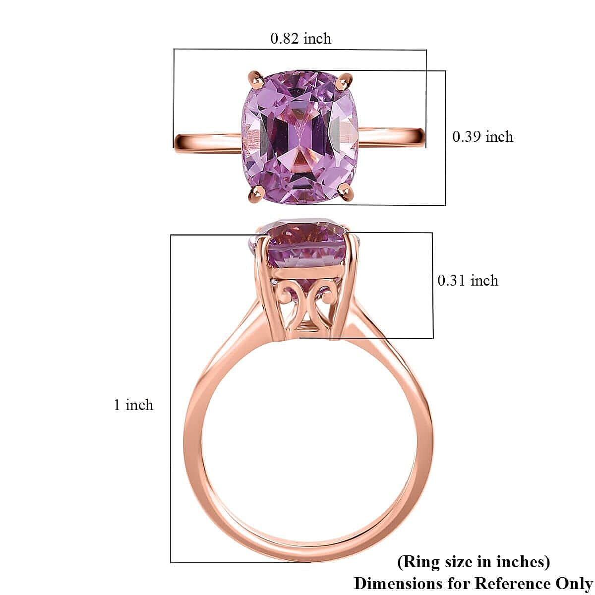 Iliana 18K Rose Gold AAA Patroke Kunzite Solitaire Ring (Size 6.0) 4.50 ctw image number 5