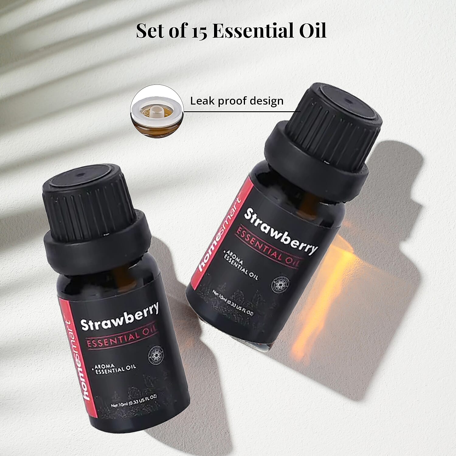 Set of 15 Essential Oil (Pumpkin, Coffee, Vanilla, Ginger, Rose, Jasmine, Freesia, Cherry Blossom, Apple, Pear, Strawberry, Honeydew, Sandalwood, Teakwood, Bamboo)