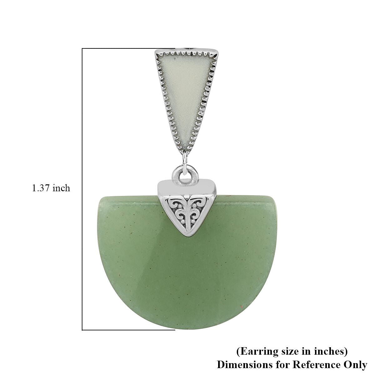 Green Aventurine, Enameled Earrings in Stainless Steel 17.50 ctw | Tarnish-Free, Waterproof, Sweat Proof Jewelry image number 4