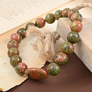 Unakite Beaded Stretch Bracelet 150.00 ctw